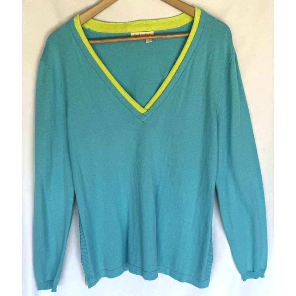 Lot 2 Fresh Produce Womens V Neck Tunic Sweater Size L Casual Comfort Lightweigh - Picture 3 of 16
